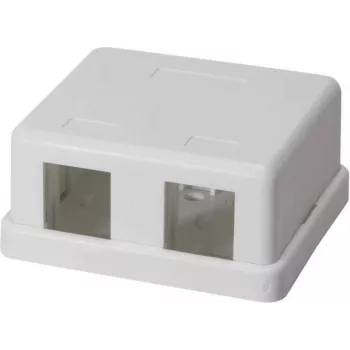 IT-BUDGET toma de datos de superficie para 2 módulos Keystone RJ45 - blanca 90ITBAKPG2P
