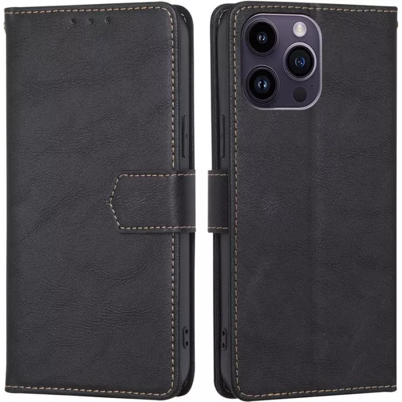 CYOO Funda cartera BookCase Premium para iPhone 14 Pro, negra CY122793