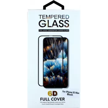 CYOO Apple iPhone XS Max Lámina protectora de pantalla de cristal templado 6D Full Coverage negro