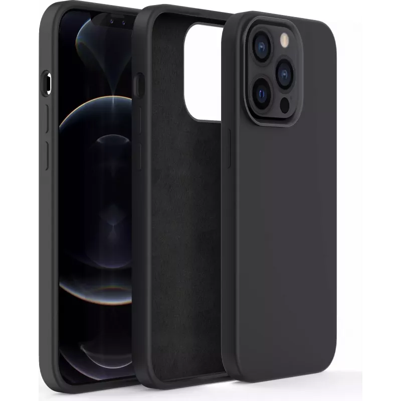 CYOO Funda de silicona líquida premium para Apple iPhone 14 Plus – negra CY122779
