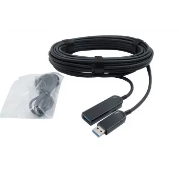 EXSYS Cable óptico activo (AOC) USB 3.2 Gen 1, 30 m, USB-A macho a USB-A macho, negro EX-K1693