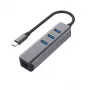 EXSYS EX-1133-N-3 Hub USB 3.2 Gen 1 con 3 conectores USB-A y Gigabit Ethernet (USB-C)