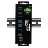 EXSYS Hub industrial USB 3.2 Gen1 de 7 puertos con kit para carril DIN y protección ESD de 15 kV (EX-1187HMVS-2)