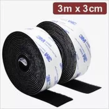 Quadrios 24CA321 Cinta de velcro autoadhesiva 3 m x 3 cm negra