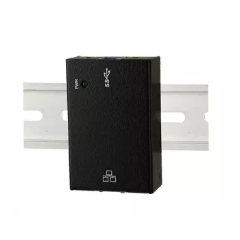 EXSYS EX-1321-WT Adaptador USB 3.2 Gen1 a Gigabit Ethernet con kit para carril DIN, carcasa de metal