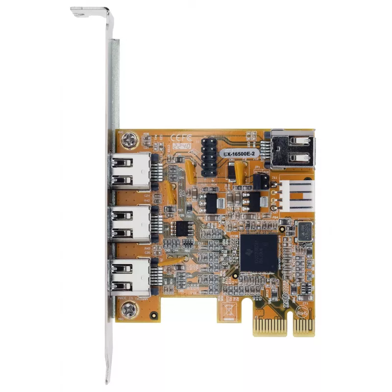 EXSYS EX-16500E-2 Tarjeta FireWire 1394a PCIe, 3+1 puertos, chipset TI