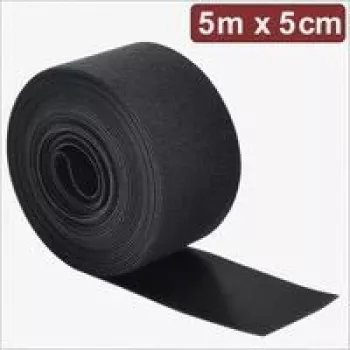 Quadrios 24CA310 Cinta de velcro, 5 m x 5 cm, negra, bridas de cable reutilizables para agrupar y gestionar cables