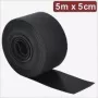 Quadrios 24CA310 Cinta de velcro, 5 m x 5 cm, negra, bridas de cable reutilizables para agrupar y gestionar cables