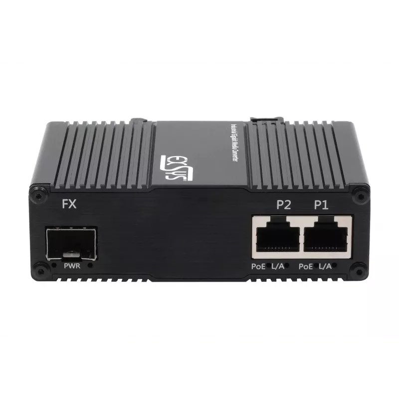 EXSYS EX-60344 Convertidor de medios PoE++ de 2 puertos 90W, SFP, -40°C a +80°C
