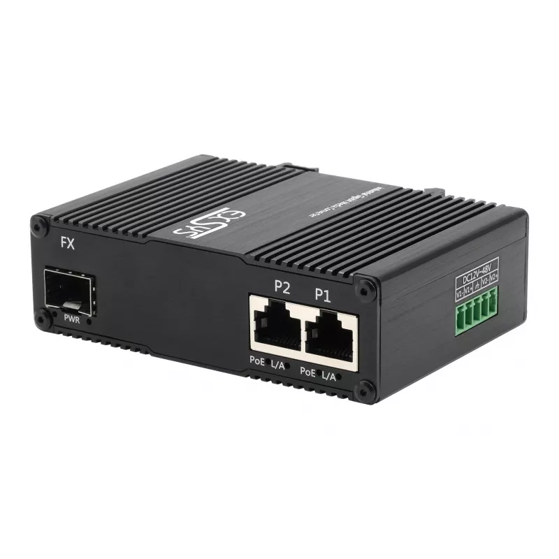 EXSYS EX-60344 Convertidor de medios PoE++ de 2 puertos 90W, SFP, -40°C a +80°C