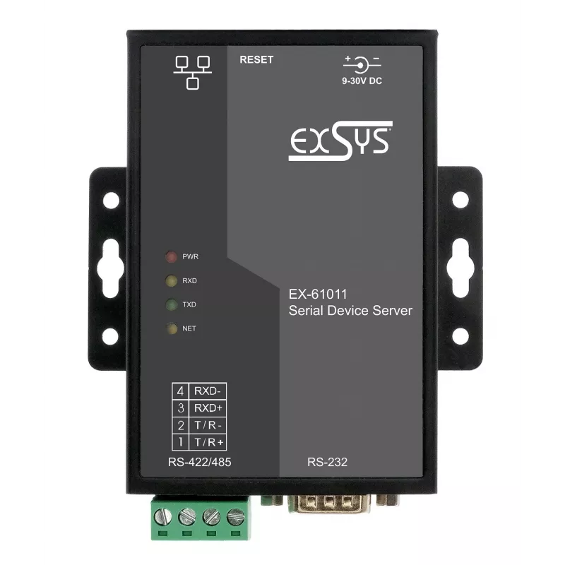 EXSYS EX-61011 Servidor de dispositivo serie RS-232/422/485 a Ethernet