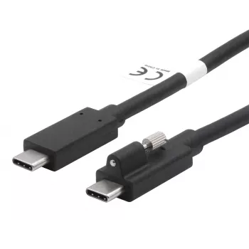 EXSYS Cable USB 3.2 Gen 2x1 USB-C 1m negro con seguro de tornillo individual (EX-K1595V-1.0)