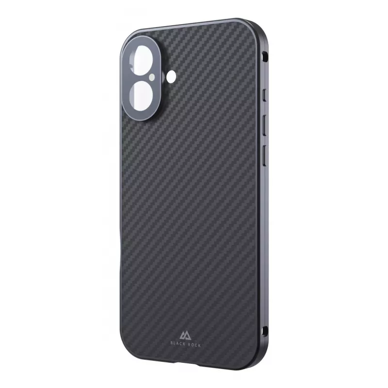 Black Rock Cover 360° Glass para Apple iPhone 16 Plus, carbono auténtico (00228105)