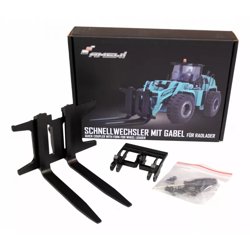 AMEWI 28138 enganche rápido horquilla de palets accesorio para cargadora RC