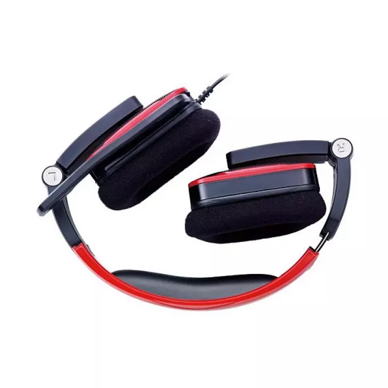 Thermaltake Tt eSPORTS SHOCK auriculares gaming - Royal Red, con cable 3,5 mm, over-ear, micrófono retráctil, plegables