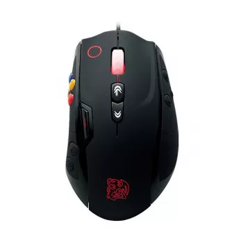 Thermaltake Tt eSPORTS VOLOS Ratón gaming láser, 8200 DPI, 14 botones, con cable, negro
