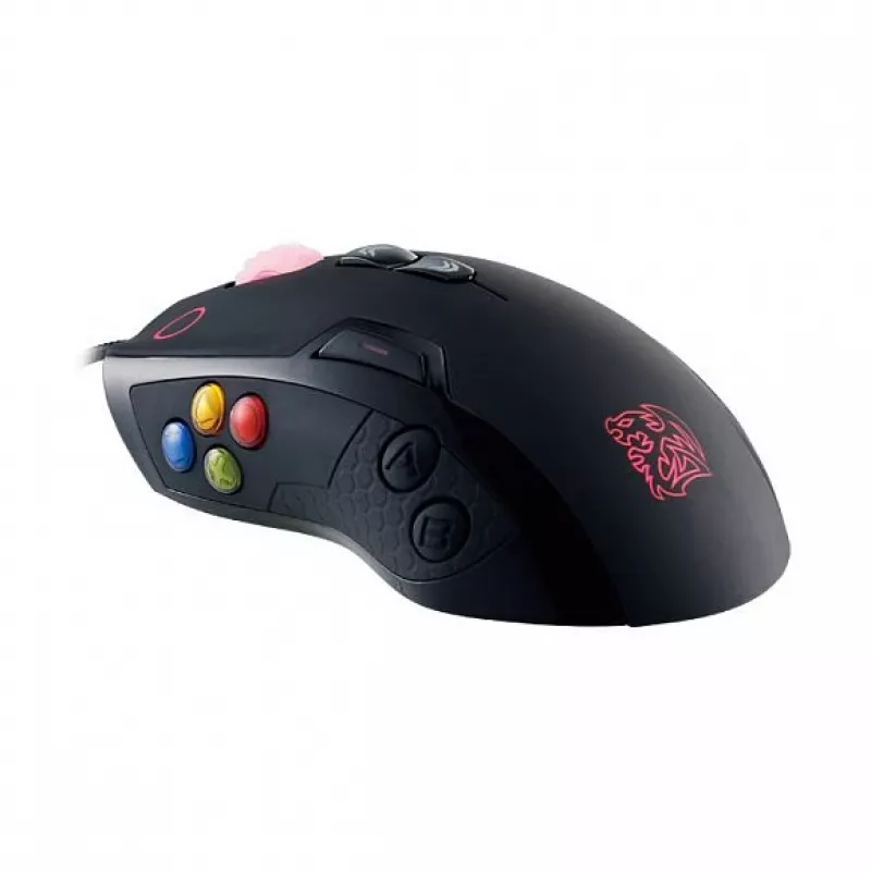 Thermaltake Tt eSPORTS VOLOS Ratón gaming láser, 8200 DPI, 14 botones, con cable, negro