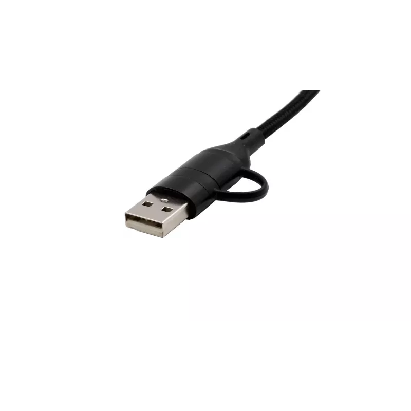 EXSYS EX-K1404 cable múltiple de carga y datos 2-en-1 a 3-en-1 USB-C/A a USB-C/Micro B/Lightning trenzado de nailon, 1,2m, negro