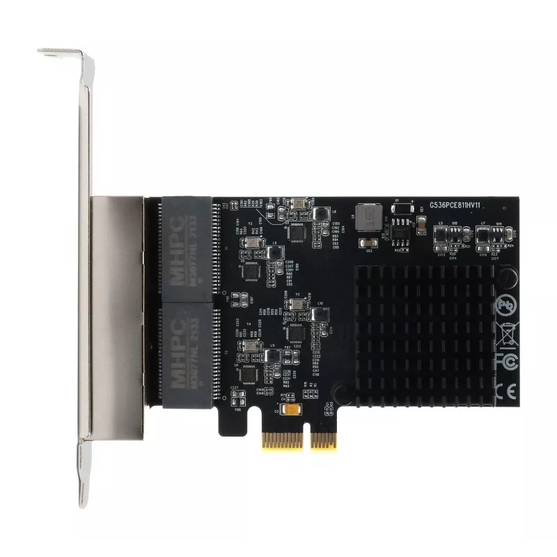 EXSYS EX-6083 tarjeta de red PCIe x4 Gigabit Ethernet 4 puertos Low-Profile