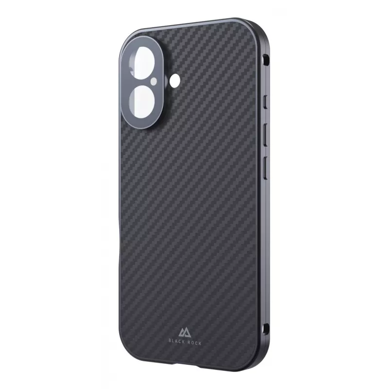 Black Rock Cover 360° cristal para Apple iPhone 16, fibra de carbono (00228085)