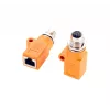 EXSYS EX-49501 adaptador industrial de conector hembra M12 codificado A de 8 pines a conector hembra RJ45, Gigabit Ethernet, IP67