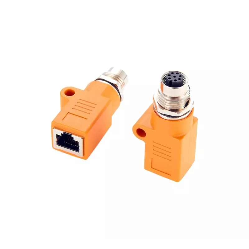 EXSYS EX-49501 adaptador industrial de conector hembra M12 codificado A de 8 pines a conector hembra RJ45, Gigabit Ethernet, IP67