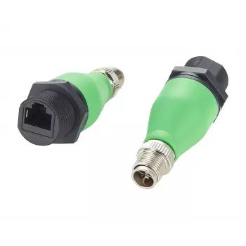 EXSYS EX-49544 adaptador industrial Ethernet de conector macho M12 X-Code de 8 pines a conector hembra RJ45 IP67, 10 Gbps