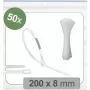 Quadrios 25CA711 brida reutilizable, 200 x 8 mm, blanco, estabilizada UV, resistente a la intemperie, pack de 50