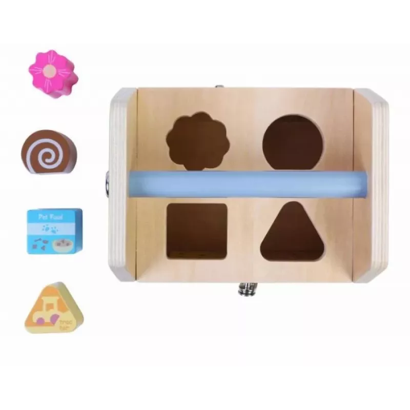 Gerardo's Toys Casa de actividades de madera con cerraduras para niños pequeños a partir de 18 meses