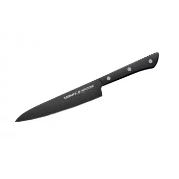 SAMURA Shadow Cuchillo universal 150 mm acero inoxidable AUS-8 negro