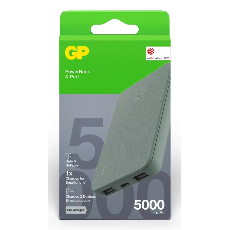 GP PowerBank B+ Series 5000 mAh verde musgo (GPPBB05BGYBSR523)