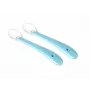 Kidsme Cuchara para bebé, pack de 2, aguamarina, silicona apta para alimentos, 4m+