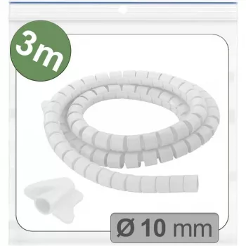 Quadrios 25CA743 funda trenzada expandible, PET, Blanco, 3 m, 10 mm máx. de haz