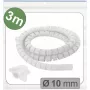 Quadrios 25CA743 funda trenzada expandible, PET, Blanco, 3 m, 10 mm máx. de haz