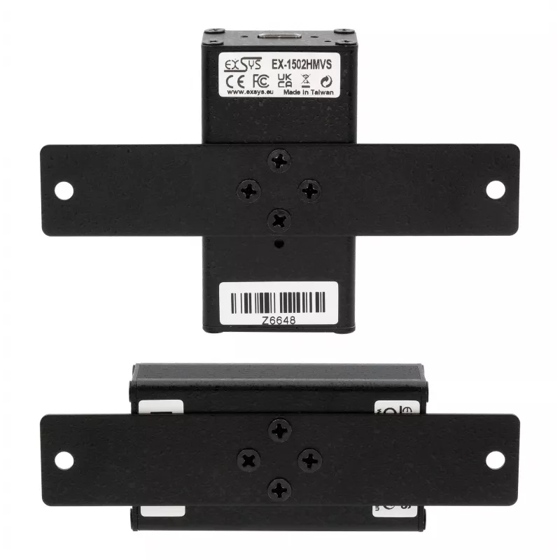EXSYS EX-1502HMVS Adaptador industrial USB-C 3.2 Gen 1 a USB-A de 1 puerto con protección contra sobretensión ESD de 15KV, montaje en carril DIN, 9-48V DC