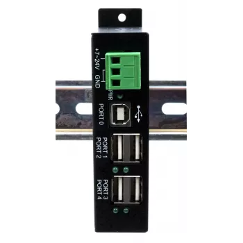 EXSYS EX-1594HMS Hub industrial USB 2.0 de 4 puertos con kit para carril DIN