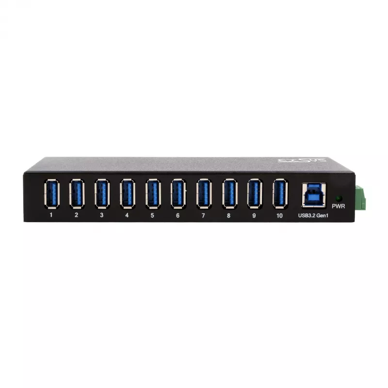 EXSYS EX-11290HMS Hub USB 3.2 Gen 1 de 10 puertos con fuente de alimentación 12V/5A