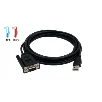 EXSYS EX-1311-2FT Adaptador USB 2.0 a serie RS-232, conector hembra DB9, chipset FTDI, rango de temperatura industrial
