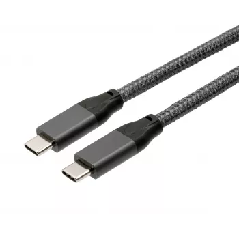 EXSYS EX-K1596-1.0 Cable USB-C a USB-C, USB 3.2 Gen 2x2, 20 Gbps, 100W PD, trenzado gris, 1,0m