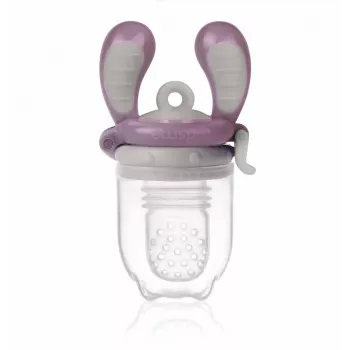 Kidsme Food Feeder Medium ciruela - Mordedor de fruta y verdura para bebés, 4m+