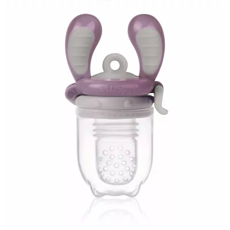 Kidsme Food Feeder Medium ciruela - Mordedor de fruta y verdura para bebés, 4m+