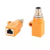 EXSYS M12 codificación A de 8 pines conector macho a conector hembra RJ45 Adaptador blindado, IP67, Gigabit, PoE EX-49500