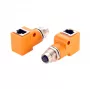 EXSYS M12 codificación A de 8 pines conector hembra a conector hembra RJ45 Adaptador 90° EX-49503