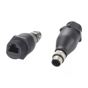EXSYS EX-49504 M12 codificación A de 8 pines conector macho a conector hembra RJ45 Adaptador Ethernet industrial, IP67