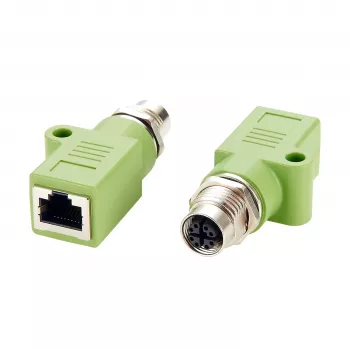 EXSYS M12 codificación X de 8 pines conector hembra a conector hembra RJ45 Adaptador, 10Gbps, IP67, latón niquelado EX-49541