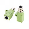 EXSYS M12 codificación X de 8 pines conector hembra a conector hembra RJ45 Adaptador, 10Gbps, IP67, latón niquelado EX-49541