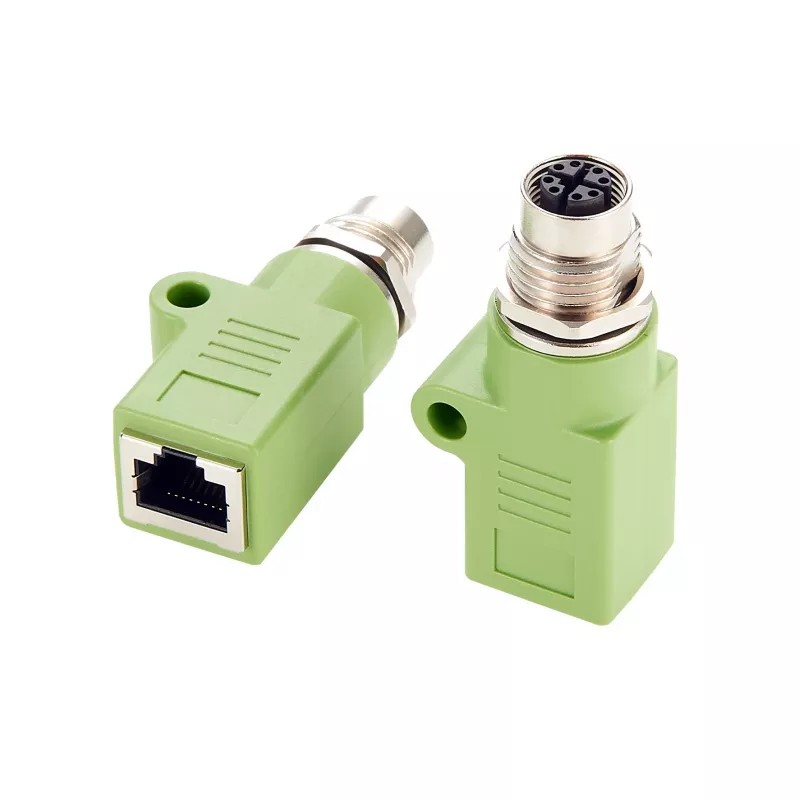 EXSYS M12 codificación X de 8 pines conector hembra a conector hembra RJ45 Adaptador, 10Gbps, IP67, latón niquelado EX-49541