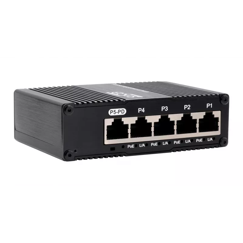 EXSYS Mini Switch Ethernet PoE Pass-Through de 5 puertos - 5x10/100/1000Tx (EX-62020POE-P)