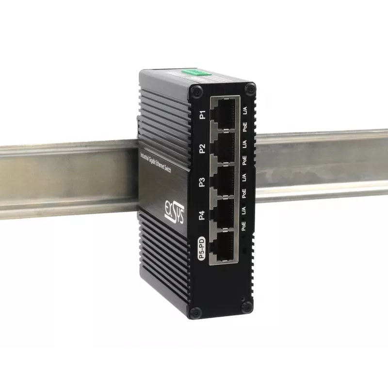 EXSYS Mini Switch Ethernet PoE Pass-Through de 5 puertos - 5x10/100/1000Tx (EX-62020POE-P)