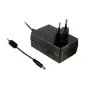 MEAN WELL GSM36E12-P1J Fuente de alimentación médica, 12V DC 3A 36W, enchufe EU, conector DC hueco de 2,1x5,5mm